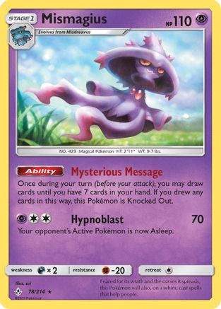 Mismagius (78)/214 Rare Reverse Holofoil