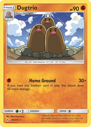 Dugtrio (86)/214 Rare Reverse Holofoil
