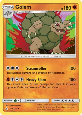 Golem (89)/214 Holo Rare Reverse Holofoil