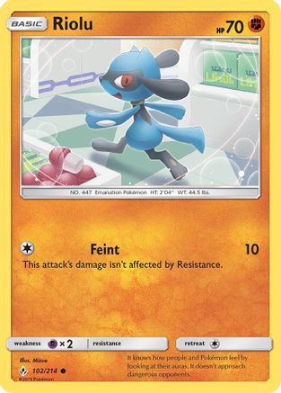 Riolu (102)/214 Common Reverse Holofoil
