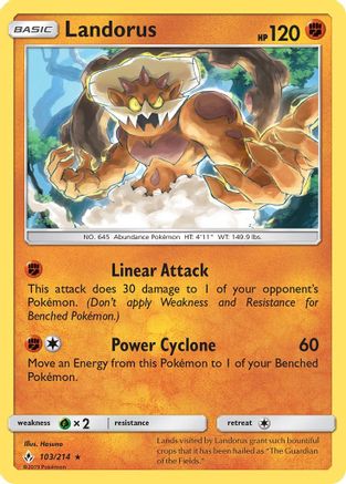 Landorus (103)/214 Holo Rare Reverse Holofoil