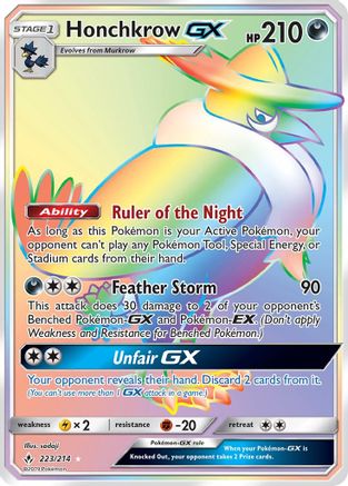 Honchkrow GX (Secret) (223)/214 Secret Rare Holofoil