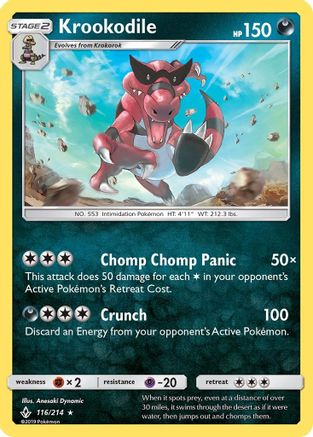 Krookodile (116)/214 Rare Reverse Holofoil