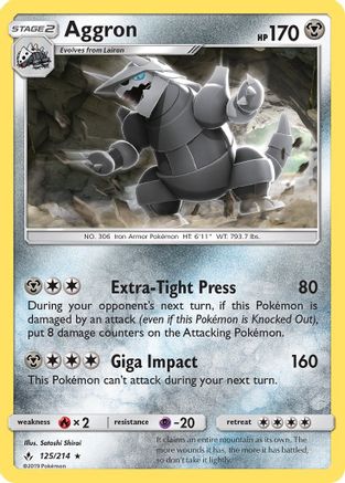 Aggron (125)/214 Rare Reverse Holofoil