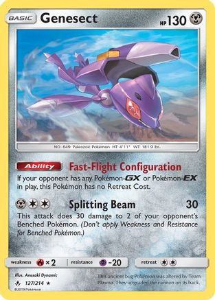 Genesect (127)/214 Rare Reverse Holofoil
