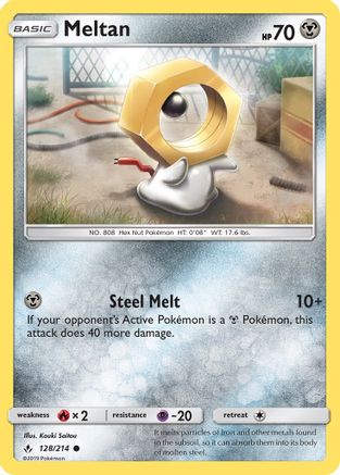 Meltan (128)/214 Common Reverse Holofoil