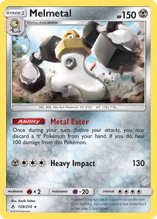 Melmetal (129)/214 Holo Rare Reverse Holofoil