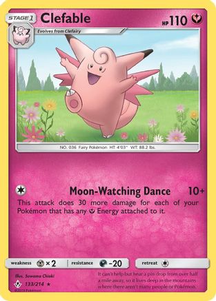 Clefable (133)/214 Rare Reverse Holofoil
