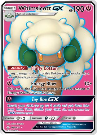 Whimsicott GX (Full Art) (206)/214 Ultra Rare Holofoil