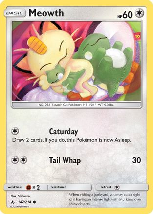 Meowth (147)/214 Common Reverse Holofoil