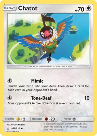 Chatot (162)/214 Uncommon Reverse Holofoil
