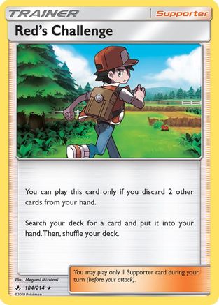 Red's Challenge (184)/214 Holo Rare Reverse Holofoil