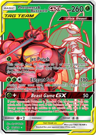 Pheromosa & Buzzwole GX (191) (Full Art) (191)/214 Ultra Rare Holofoil