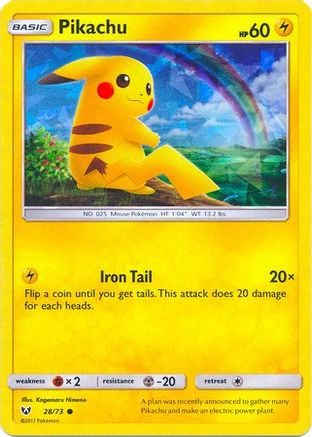 Pikachu - 28/73 (Cracked Ice Holo) (28) Common Holofoil