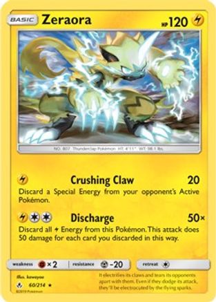 Zeraora - 60/214 (SM Unbroken Bonds) (Cracked Ice Holo) (60) Holo Rare Holofoil