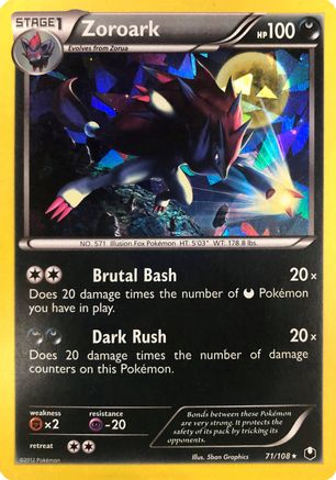 Zoroark - 71/108 (Cracked Ice Holo) (71) Holo Rare Holofoil