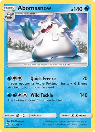 Abomasnow (42)/236 Rare Reverse Holofoil