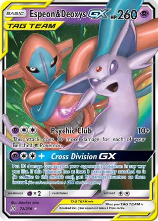 Espeon & Deoxys GX (72)/236 Ultra Rare Holofoil