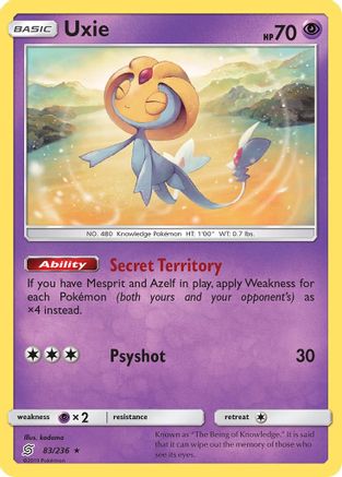 Uxie (83)/236 Holo Rare Reverse Holofoil