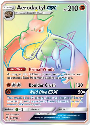 Aerodactyl GX (Secret) (244)/236 Secret Rare Holofoil