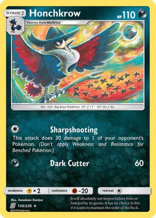 Honchkrow (130)/236 Rare Reverse Holofoil