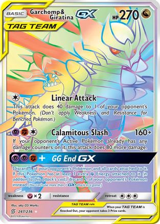 Garchomp & Giratina GX (Secret) (247)/236 Secret Rare Holofoil