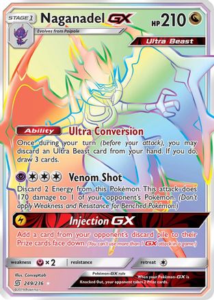 Naganadel GX (Secret) (249)/236 Secret Rare Holofoil
