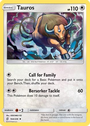 Tauros (164)/236 Uncommon Reverse Holofoil