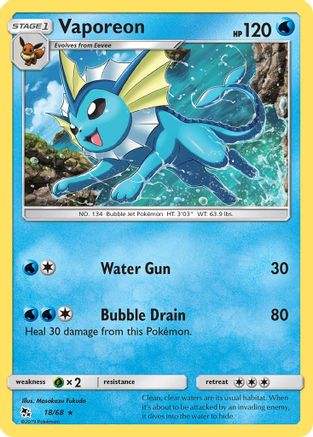 Vaporeon (18)/68 Holo Rare Holofoil