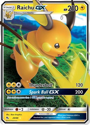 Raichu GX (20)/68 Ultra Rare Holofoil