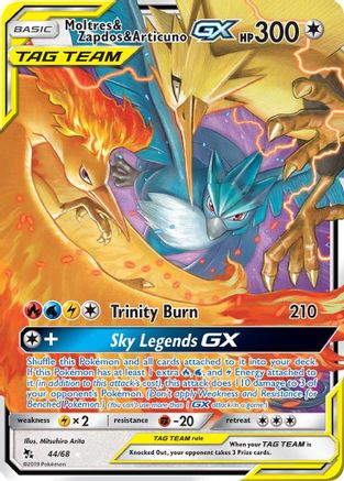 Moltres & Zapdos & Articuno GX (44)/68 Ultra Rare Holofoil