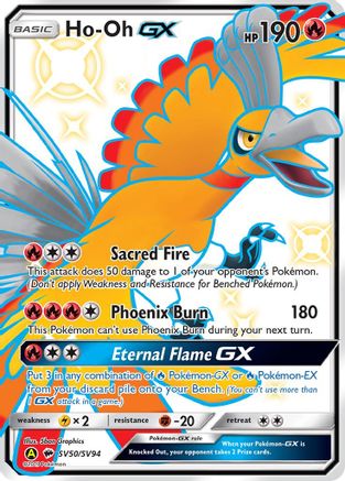 Ho-Oh GX (SV50)/94 Shiny Holo Rare Holofoil