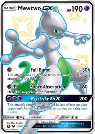 Mewtwo GX (SV59)/94 Shiny Holo Rare Holofoil (cabinet)