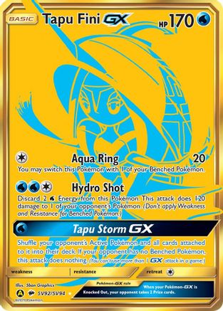 Tapu Fini GX (SV92)/94 Shiny Holo Rare Holofoil