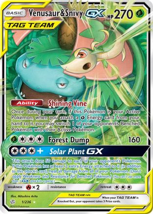 Venusaur & Snivy GX (1)/236 Ultra Rare Holofoil
