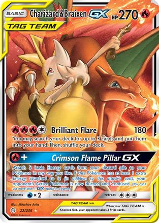Charizard & Braixen GX (22)/236 Ultra Rare Holofoil