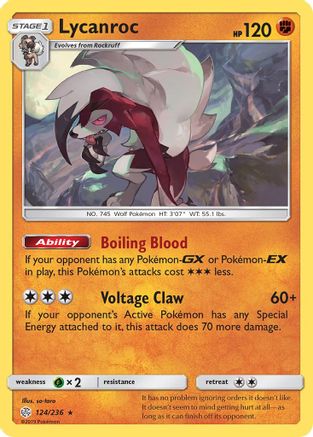 Lycanroc (124)/236 Holo Rare Reverse Holofoil