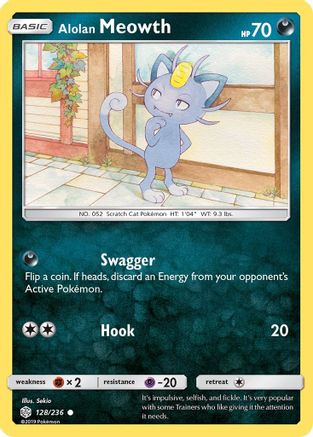 Alolan Meowth (128)/236 Common Reverse Holofoil