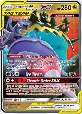 Naganadel & Guzzlord GX (158)/236 Ultra Rare Holofoil