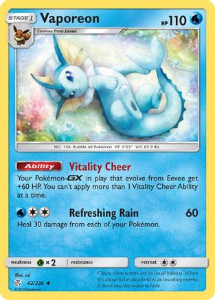 Vaporeon (42)/236 Uncommon Reverse Holofoil