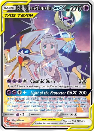 Solgaleo & Lunala GX (Full Art) (216)/236 Ultra Rare Holofoil