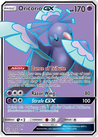 Oricorio GX (Full Art) (217)/236 Ultra Rare Holofoil