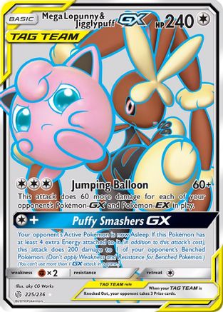 Mega Lopunny & Jigglypuff GX (Full Art) (225)/236 Ultra Rare Holofoil