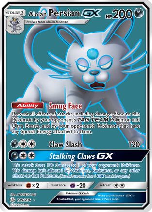 Alolan Persian GX (Full Art) (219)/236 Ultra Rare Holofoil