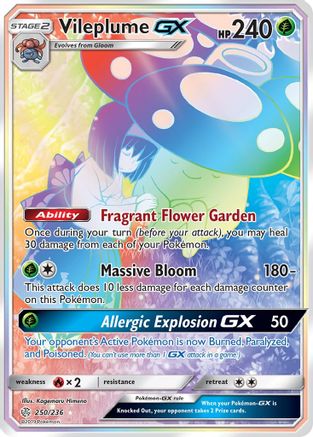 Vileplume GX (Secret) (250)/236 Secret Rare Holofoil