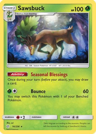 Sawsbuck (16)/236 Holo Rare Reverse Holofoil