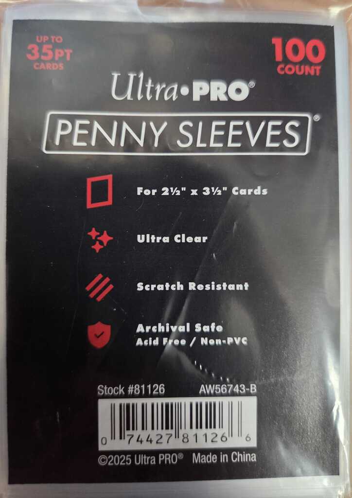 Card Sleeves Store Safe 100ct - LIMIT 20