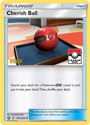 Cherish Ball - 191a/236 (League Cup) [Staff] (191a) Promo Reverse Holofoil