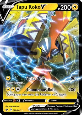 Tapu Koko V (72)/202 Ultra Rare Holofoil