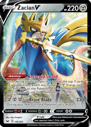 Zacian V (138)/202 Ultra Rare Holofoil